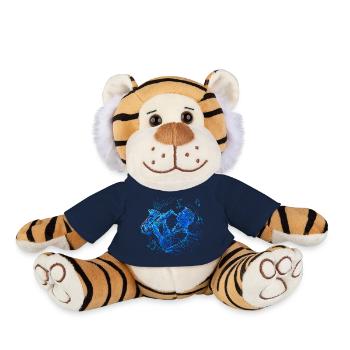 SAXOPHONE, SAX PLAYER RETRO LINE SAXOPHONE T SHIRT - Plush Tiger - french navy - Front