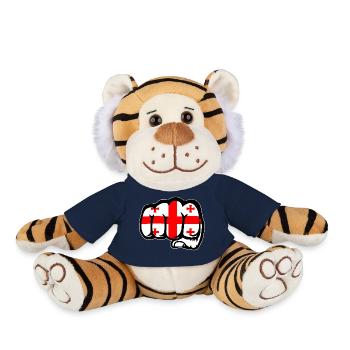 Georgia Flag Fist - Plush Tiger - french navy - Front