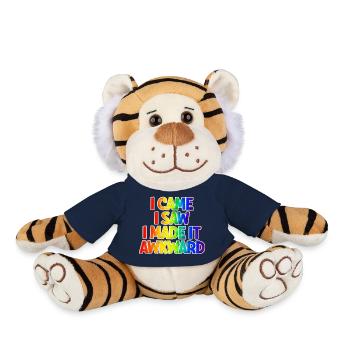 I Came I Saw I Made It Awkward Funny Saying - Plush Tiger - french navy - Front