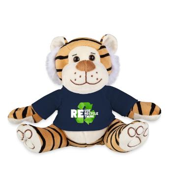 Reuse Recycle Rethink Sustainability Environment Climate - Plush Tiger - french navy - Front