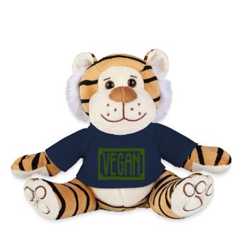 vegan protecteur des animaux - Peluche Tigre - bleu marine - Devant
