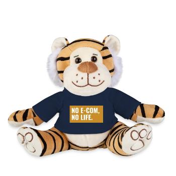 NO E-COM, NO LIFE. Design - Plush Tiger - french navy - Front