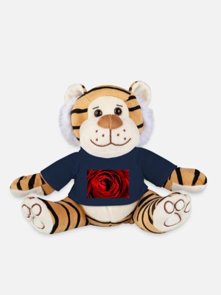 Red rose - the gift for your loved one! - Plush Tiger - french navy