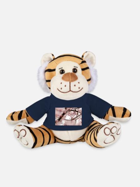 Flower dream in spring with a natural frame - Plush Tiger - french navy