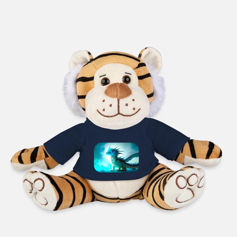 Petit dragon Grummliger - Peluche Tigre - bleu marine