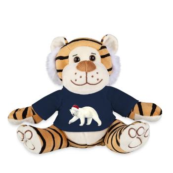 Polar bear at Christmas - Plush Tiger - french navy - Front