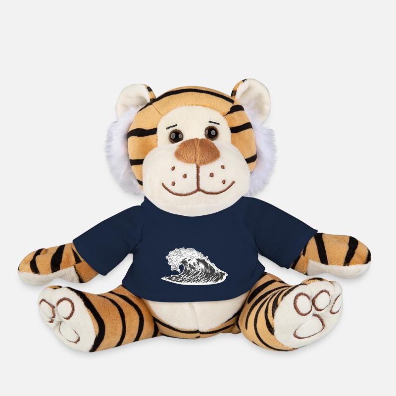 Wave wave - Plush Tiger - french navy