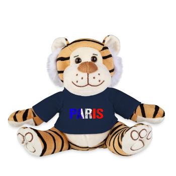Drapeau Paris France - Peluche Tigre - bleu marine - Devant
