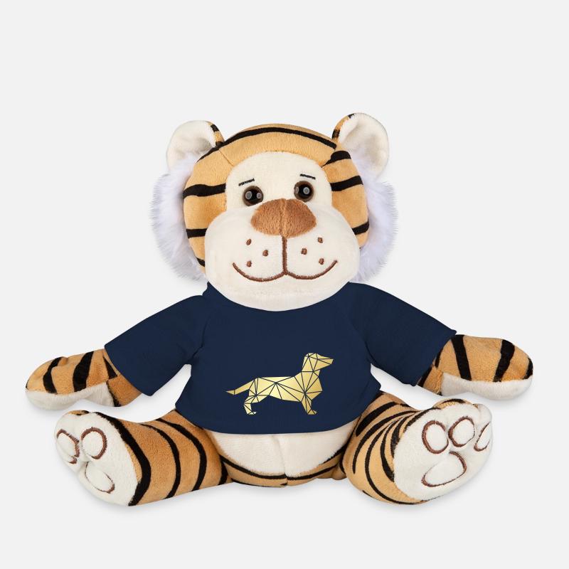 TRIANGLE 1 - Peluche Tigre - bleu marine