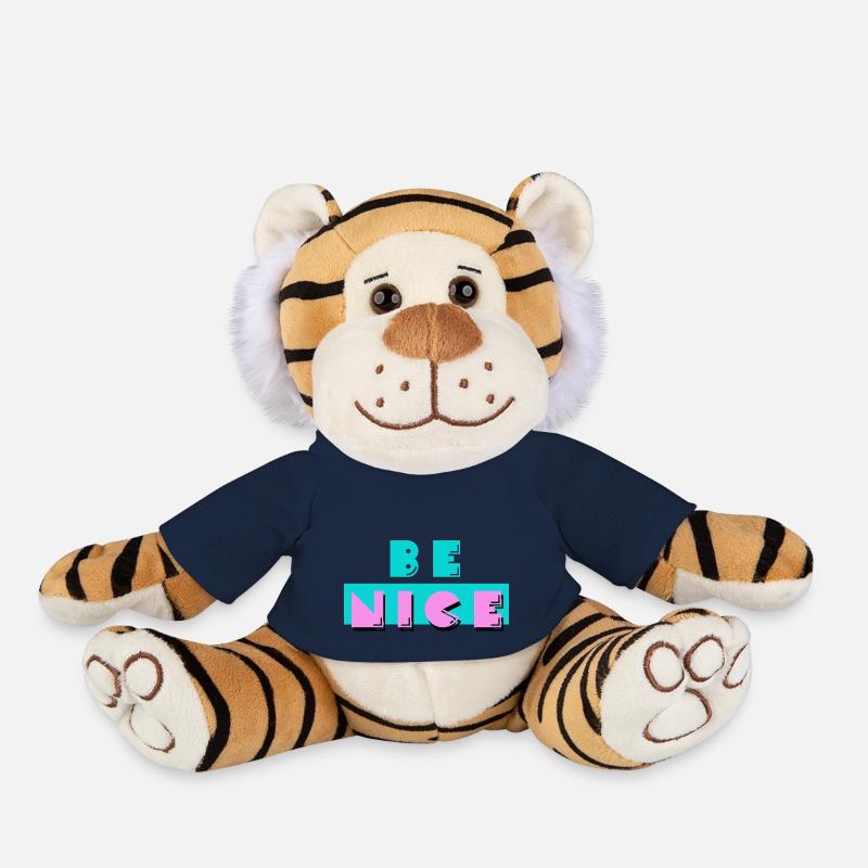 Be nice - be nice to each other - Plush Tiger - french navy