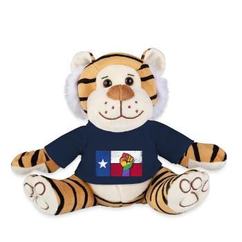 Conception du poing de la Texas Pride pour les fiers Texans LGBT + - Peluche Tigre - bleu marine - Devant