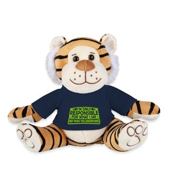 ce que je dis citation - Peluche Tigre - bleu marine - Devant