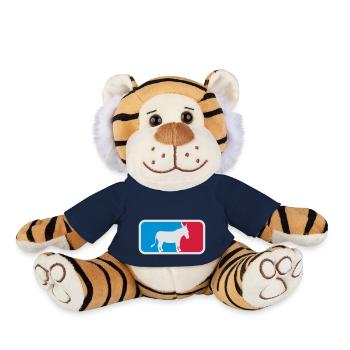 sport logo cool donkey horse pony small packesel lan - Plush Tiger - french navy - Front