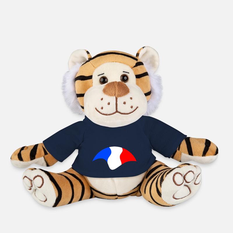 Drapeau Français - Peluche Tigre - bleu marine