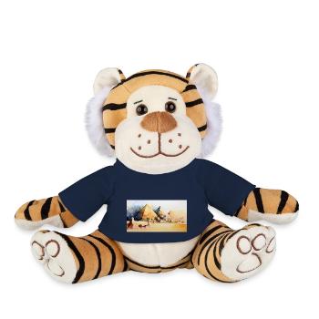 Egypte peinture à l'eau - Peluche Tigre - bleu marine - Devant