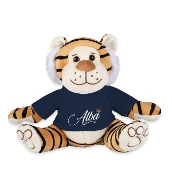 Alba Custom Name for Women Kids Toddlers - Alba - Plush Tiger - french navy - Front