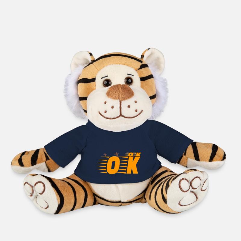 ok ok - Peluche Tigre - bleu marine