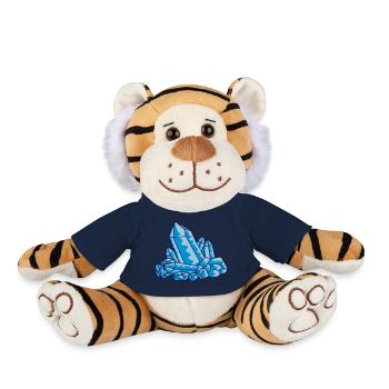 Cristal gemme bleu - Peluche Tigre - bleu marine - Devant