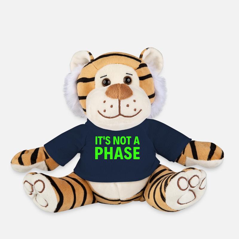 It’s Not A Phase (police vert fluo) - Peluche Tigre - bleu marine