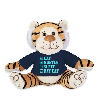 Mangez bousculez le sommeil répétez - Peluche Tigre - bleu marine - Devant