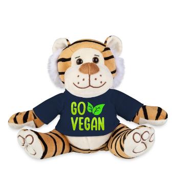 Go Vegan Design pour les fiers végétaliens - Peluche Tigre - bleu marine - Devant
