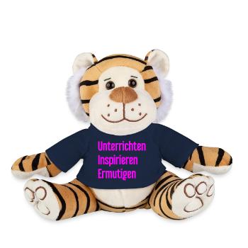 Teaching Inspiring Encouraging - Plush Tiger - french navy - Front