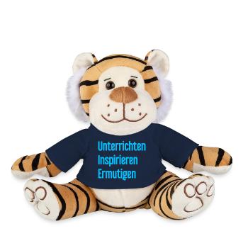 Teaching Inspiring Encouraging - Plush Tiger - french navy - Front