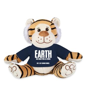 Earth Was Made For All Beings Not Just Human - Plush Tiger - french navy - Front