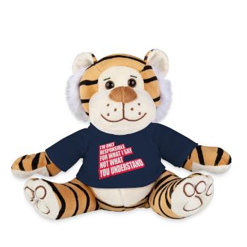 what I say quote - Plush Tiger - french navy - Front
