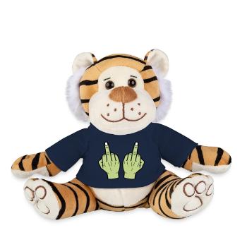 Main du majeur - Peluche Tigre - bleu marine - Devant