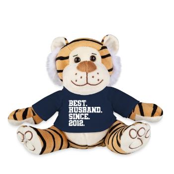 Bester Ehemann seit 2012, Geschenk zum 11-jährigen Jubiläum - Plüschtiger - French Navy - Vorne