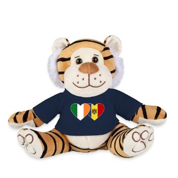 Ireland Andorra Flag Heart - Plush Tiger - french navy - Front
