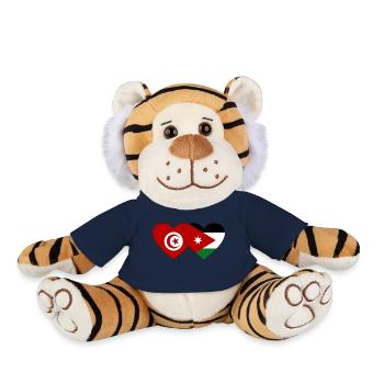 Tunisia Jordan Flag Heart - Plush Tiger - french navy - Front