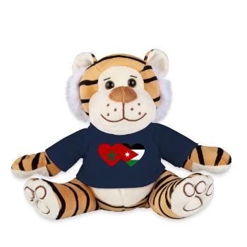 Maroc Jordanie Flag Coeur - Peluche Tigre - bleu marine - Devant