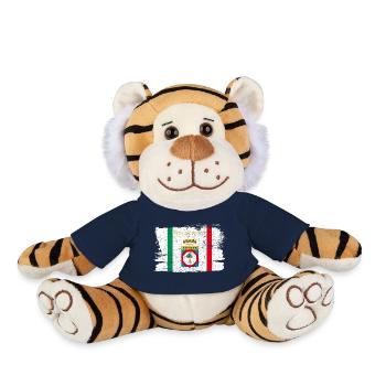 Région des Pouilles Italie drapeau drapeau paix Vintage - Peluche Tigre - bleu marine - Devant