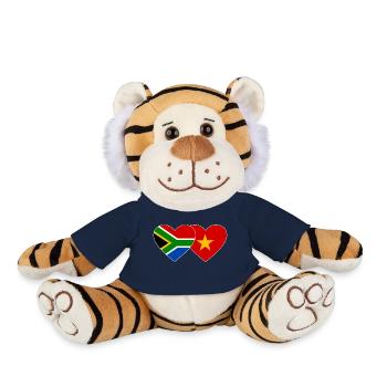 Afrique du Sud Vietnam Drapeau Coeur - Peluche Tigre - bleu marine - Devant