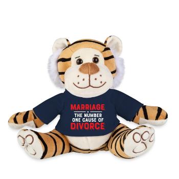 Marriage - The Number One Cause Of Divorce Ex-Wife - Plush Tiger - french navy - Front