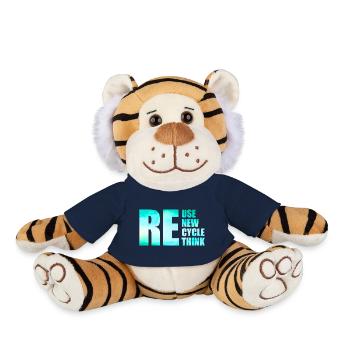 Reuse Renew Recycle Rethink - Plush Tiger - french navy - Front