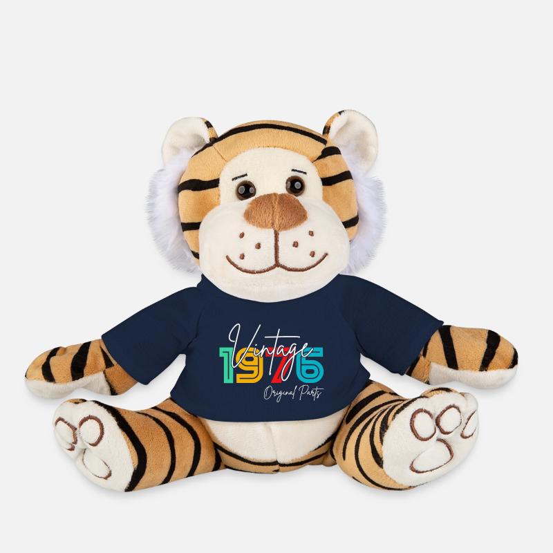 Vintage vintage 1976 birthday gift - Plush Tiger - french navy