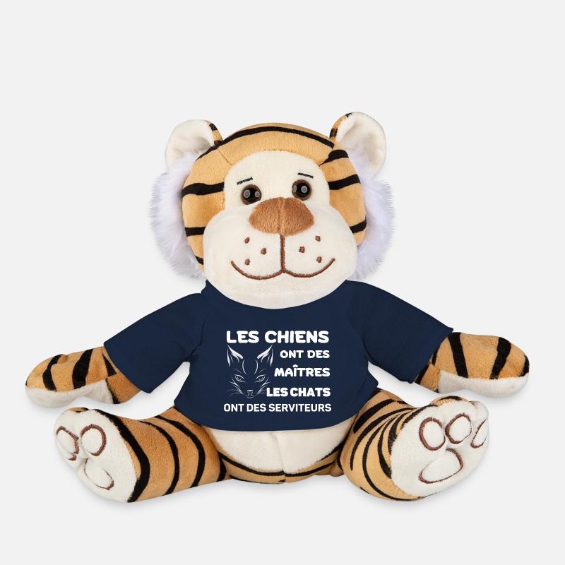 Humour de Chat - Peluche Tigre - bleu marine