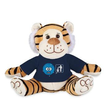 Dessin animé: Terre – Évitez les vols / voyages aériens! - Peluche Tigre - bleu marine - Devant
