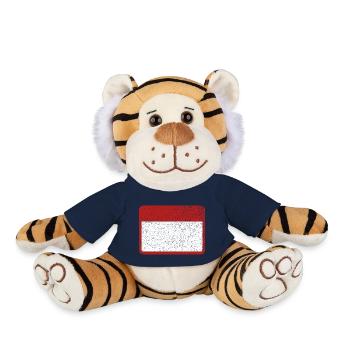 Plate Name plate Tin plate Warning Attention - Plush Tiger - french navy - Front