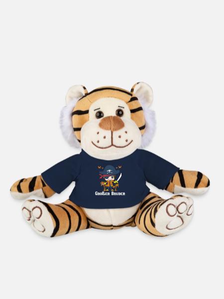 Grand Frère Frères Frères Frères Motif d’enfant - Peluche Tigre - bleu marine
