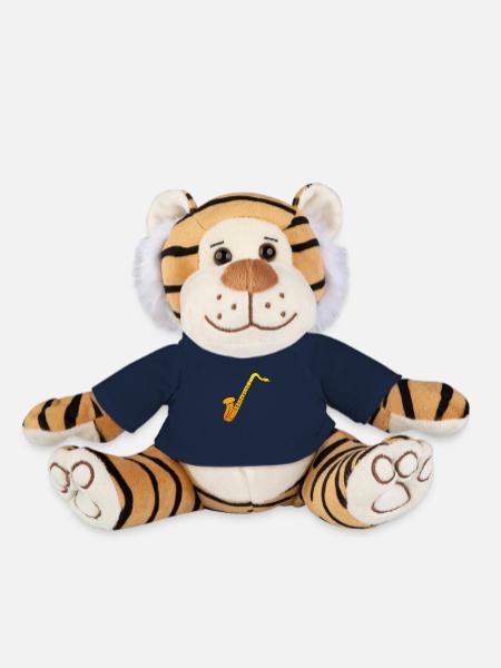 saxophone - Peluche Tigre - bleu marine