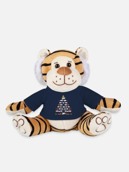 Christmas Tree Farm Pigs Chickens Cows - Plush Tiger - french navy