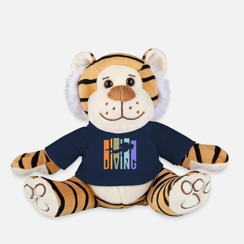 Plongeurs plongeurs - Peluche Tigre - bleu marine