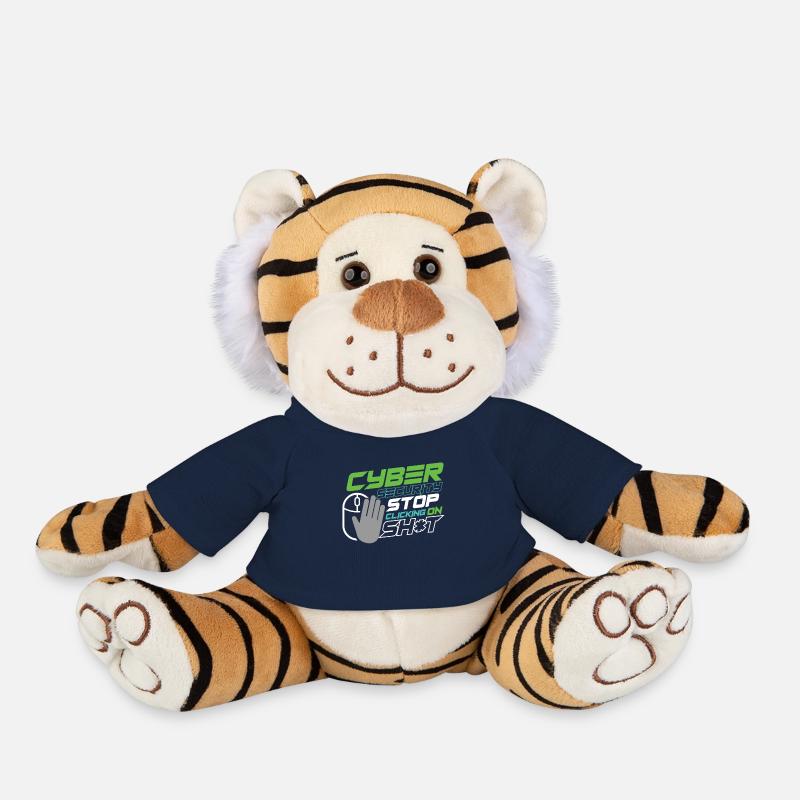 Cyber Security Specialist Spam Web Links Engineer - Peluche Tigre - bleu marine