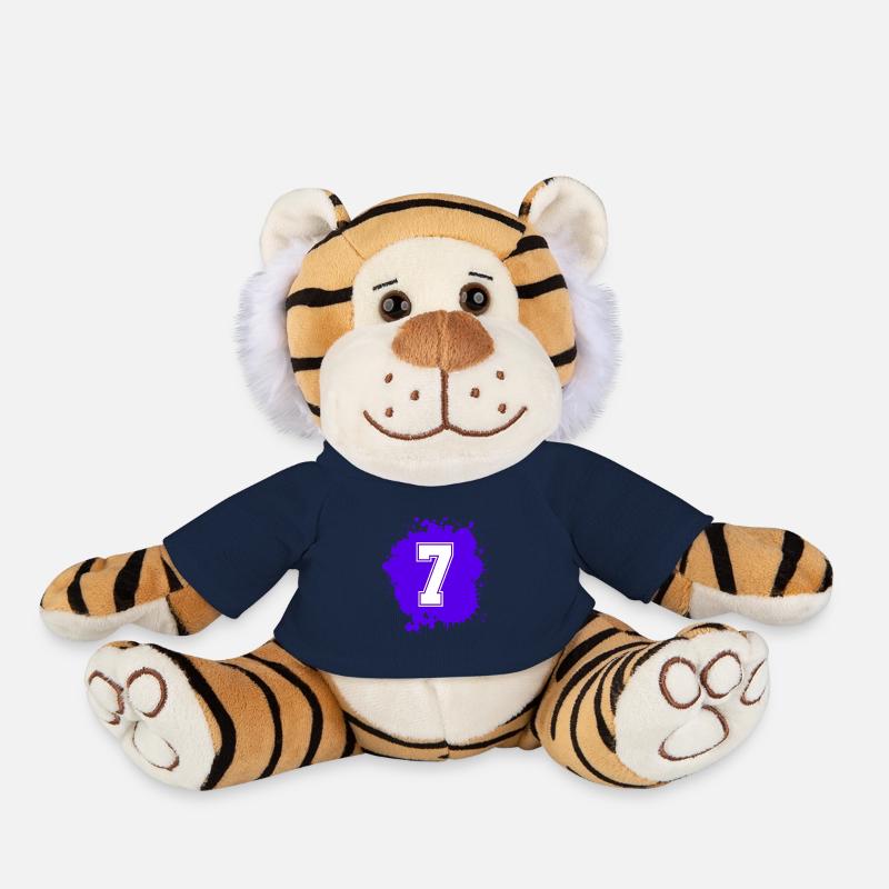 7 Nombre d’objets blob - Peluche Tigre - bleu marine