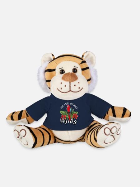 Juste une fille qui aime les perroquets - Peluche Tigre - bleu marine