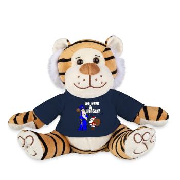 We Need A Burglar Funny Santa Christmas Parody - Plush Tiger - french navy - Front